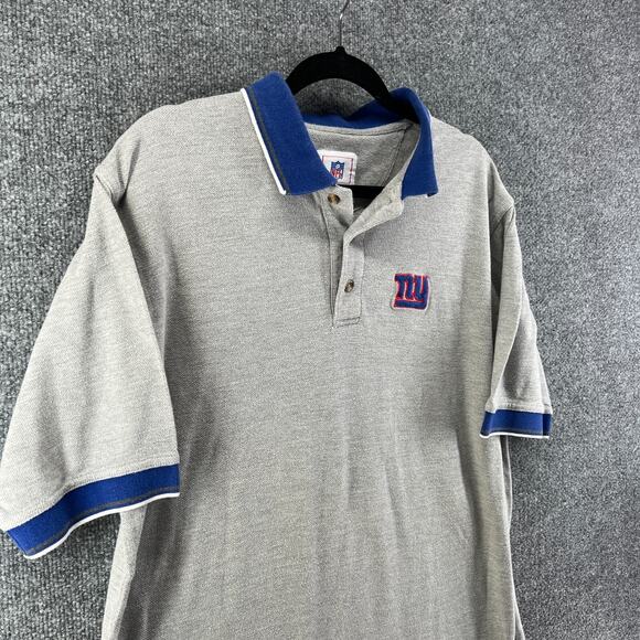 NY Giants Shirt Mens Large Gray Polo Short Sleeve NFL Comfort Football - Picture 3 of 9
